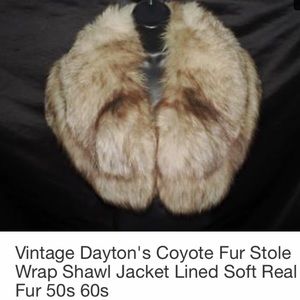 Vintage Coyote Fur Stole Wrap/stole real fur